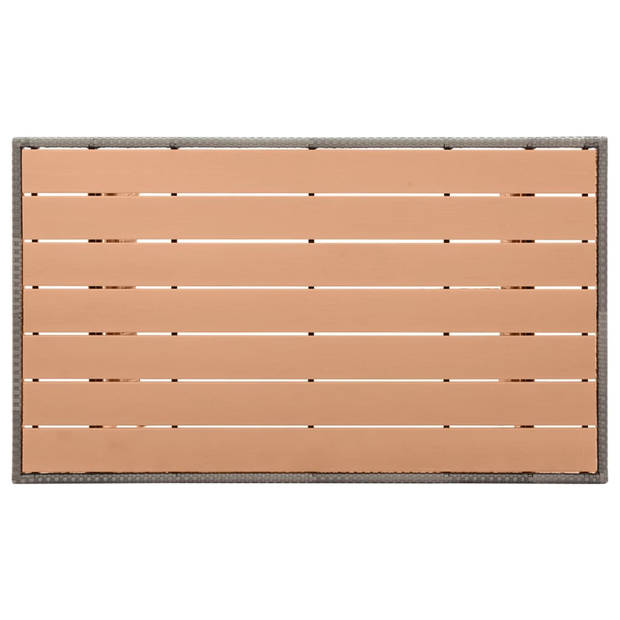 vidaXL Tuintafel 120x70x66 cm poly rattan grijs