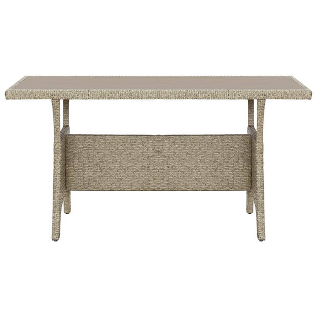 vidaXL Tuintafel 120x70x66 cm poly rattan grijs