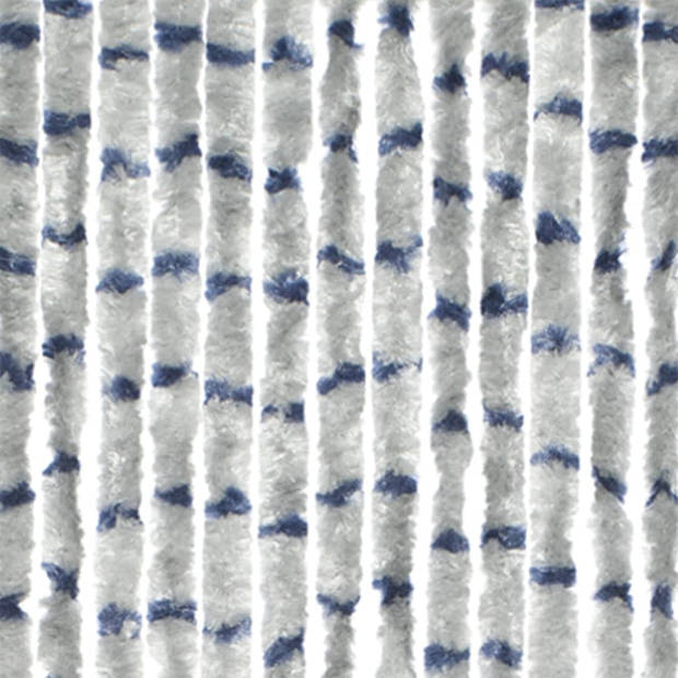 Travellife Vliegengordijn Chenille Stripe 185x56 cm grijs en blauw