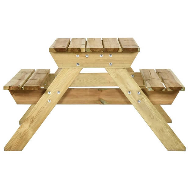 vidaXL Picknicktafel met banken 110x123x73 cm geïmpregneerd grenenhout