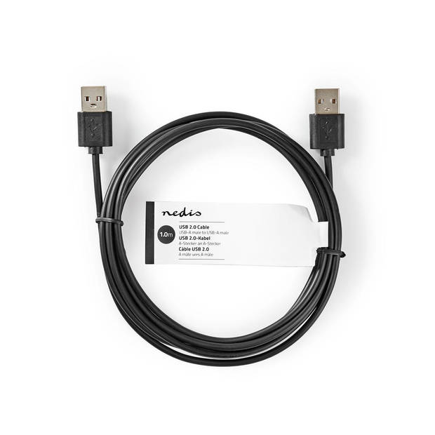 Nedis USB-Kabel - Zwart - 1.00 m