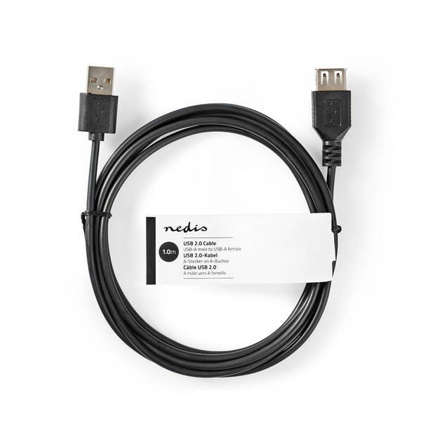 Nedis USB-Kabel - Zwart - 1.00 m