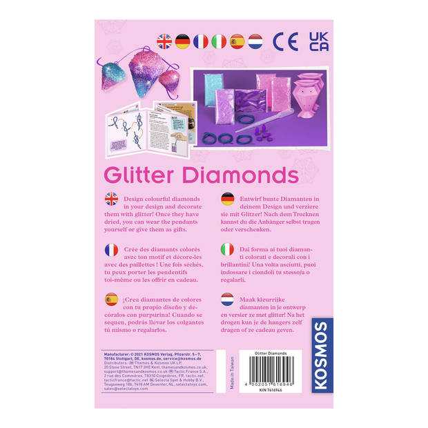 Kosmos sieraden maken Glitter Diamonds meisjes papier roze