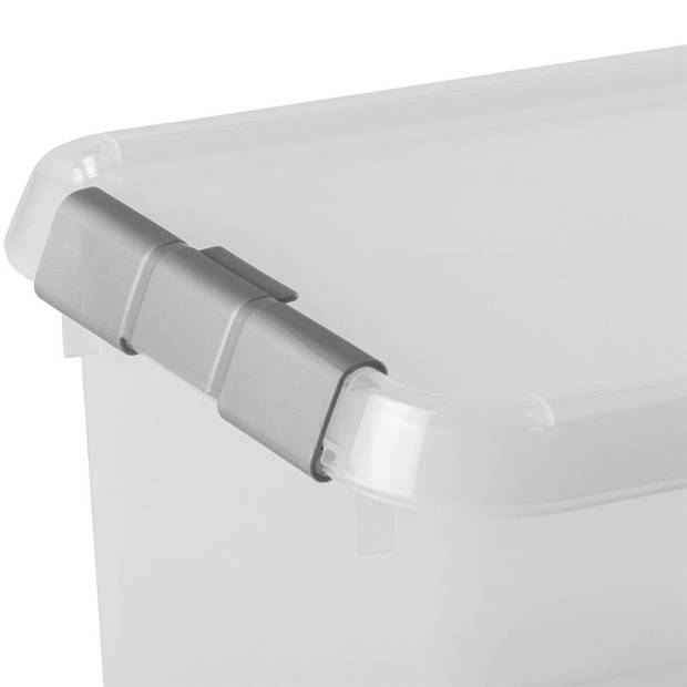 Sunware - Comfort line opbergbox set van 6 - 6L transparant metaal - 30,7 x 20 x 14,3 cm