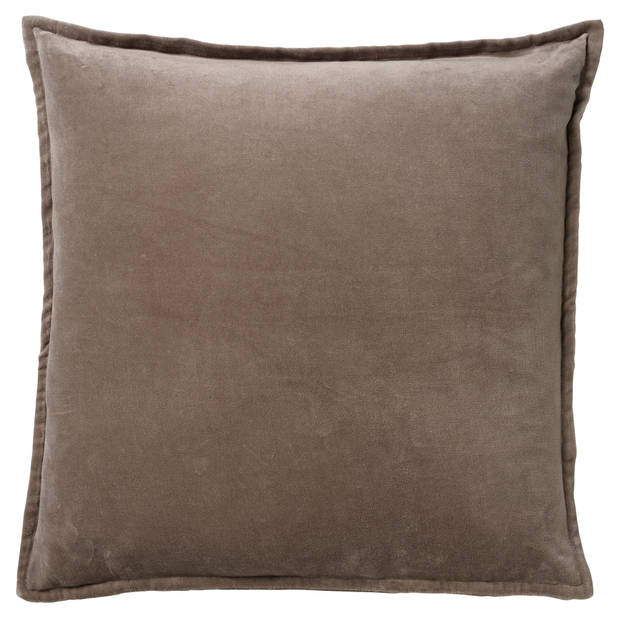 Dutch Decor - CAITH - Kussenhoes 50x50 cm - 100% katoen - velvet - lekker zacht - Driftwood - taupe