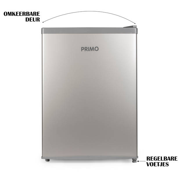 PRIMO PR128FR Koelkast tafelmodel - 65 liter inhoud - Zilver - Koelkast tafelmodel vrijstaand