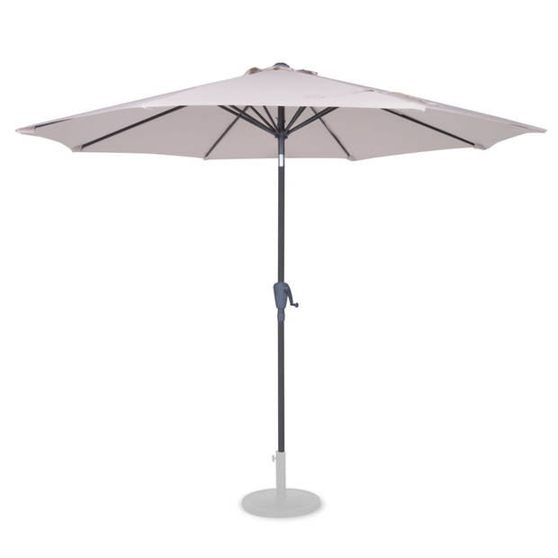 VONROC Premium Stokparasol Recanati Ø300cm – Incl. beschermhoes - Ronde parasol - Kantelbaar – UV werend doek - Beige