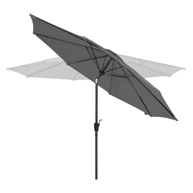 VONROC Premium Stokparasol Recanati Ø300cm – Incl. beschermhoes - Ronde parasol - Kantelbaar – UV werend doek - Grijs