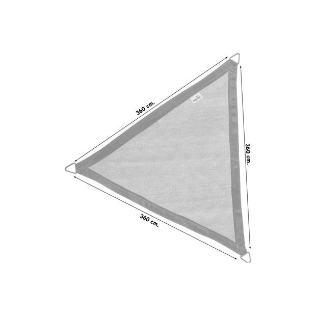 Nesling Coolfit schaduwdoek driehoek 3.6x3.6x3.6m - Olijf