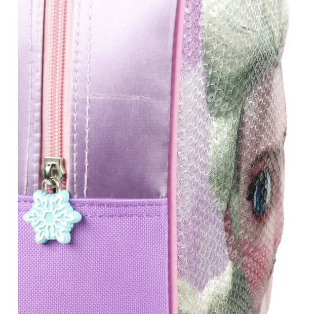 Paarse 3D Elsa Frozen reistas/weekendtas voor meisjes 31 x 25 cm - Reiskoffers