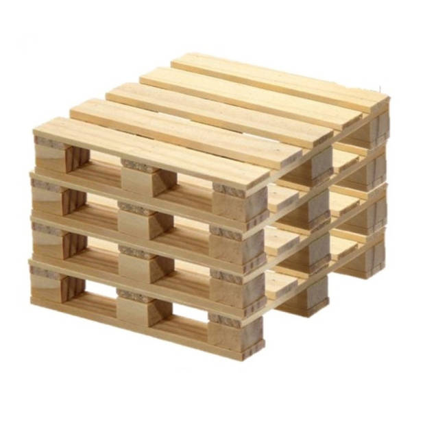 Set van 12x stuks houten pallet glazen onderzetters 10 x 10 cm - Glazenonderzetters