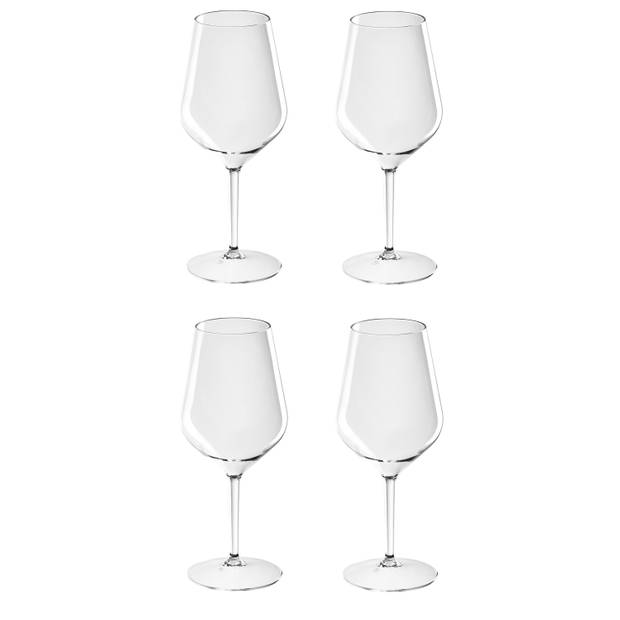 4x Witte of rode wijn glazen 47 cl/470 ml van onbreekbaar kunststof - Wijnglazen