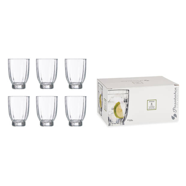 Set van 6x stuks luxe Pasabahce drinkglazen/waterglazen van 330 ML - Drinkglazen