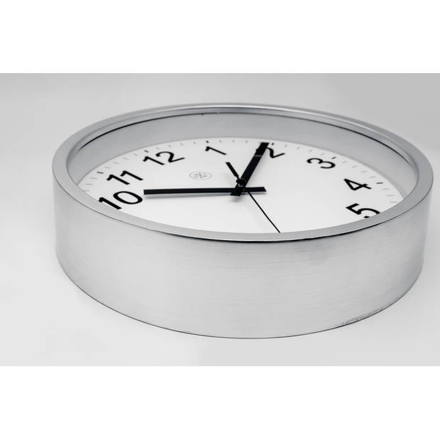 NeXtime wandklok Robust 25,5 cm zilver/wit