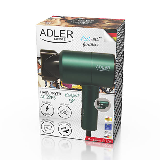 Adler - Haardroger - Föhn - groen - 1100 Watt