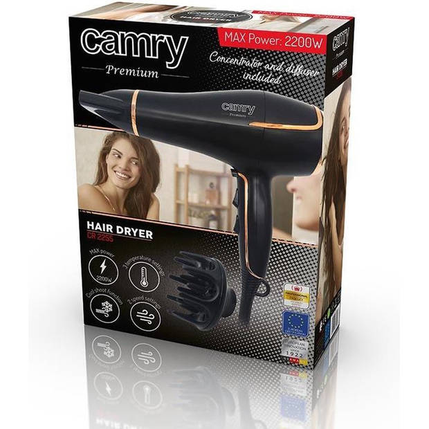 Camry CR2255- haardroger - Föhn - met diffuser - 2200 watt