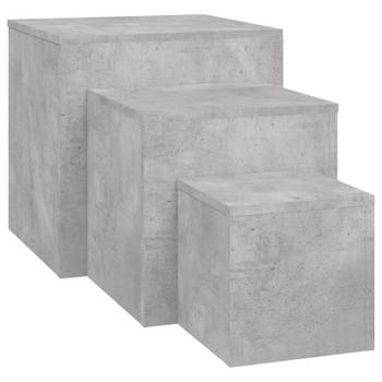 vidaXL Bijzettafels 3 st bewerkt hout betongrijs
