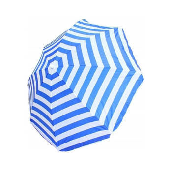 Strandparasols blauw/wit 165 cm - Parasols