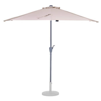 VONROC Premium Parasol Magione – Duurzame balkon parasol - Halfrond 270x135cm – UV werend doek - Beige – Incl. beschermh