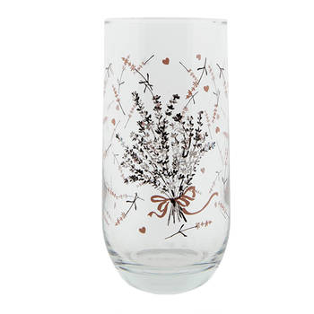 Clayre & Eef Waterglas 280 ml Glas Lavendel Drinkbeker Transparant Drinkbeker