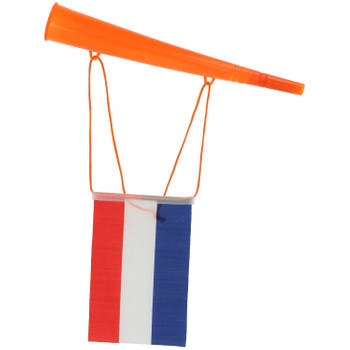 Oranje toeter met Nederlandse vlag