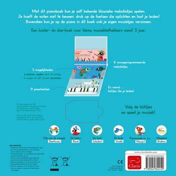 Clavis geluidenboekjes Geluidenboek: Mijn pianoboek, klassieke melodietjes. 3+