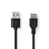 Nedis USB-Kabel - Zwart - 1.00 m