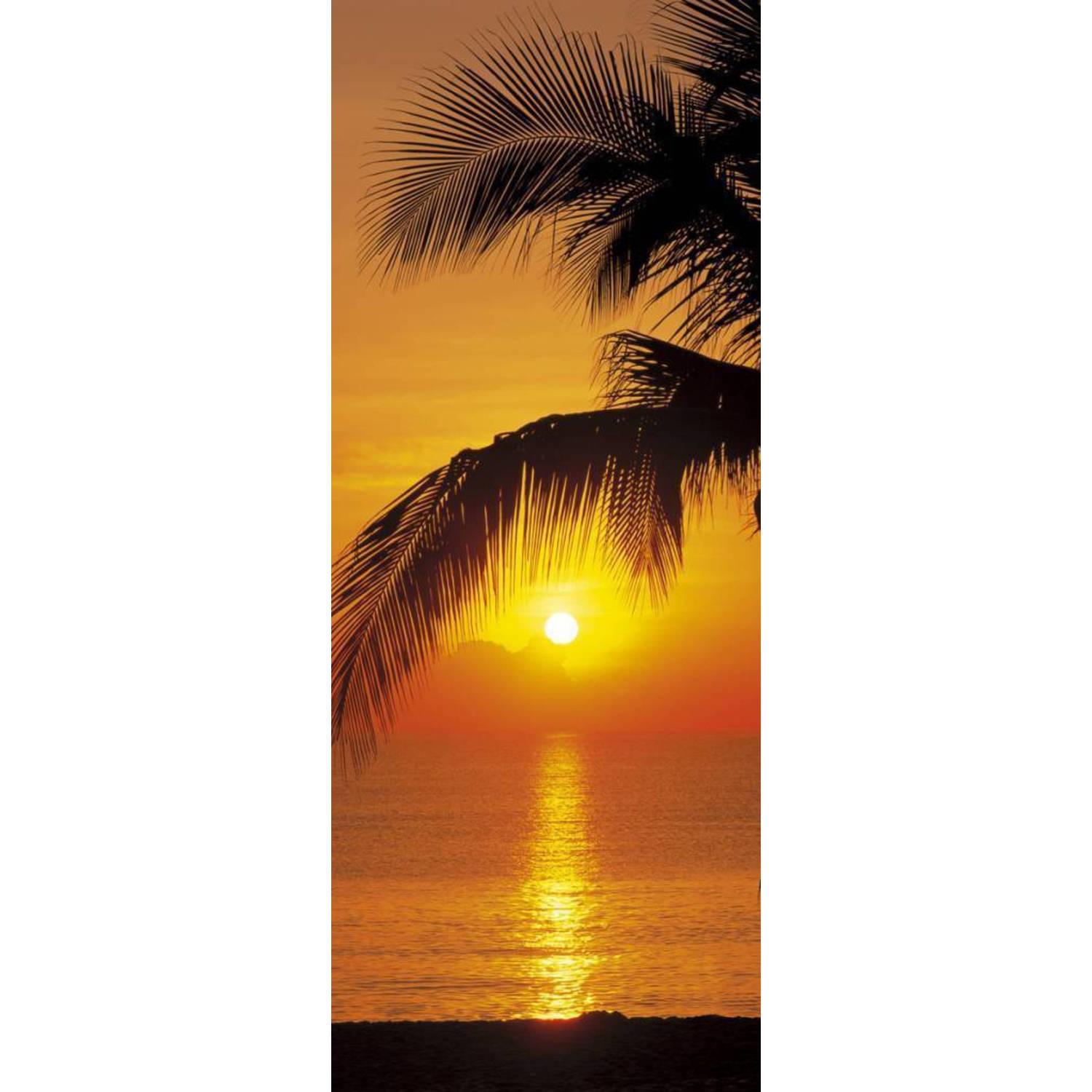 Deurposter Palmy Beach Sunrise