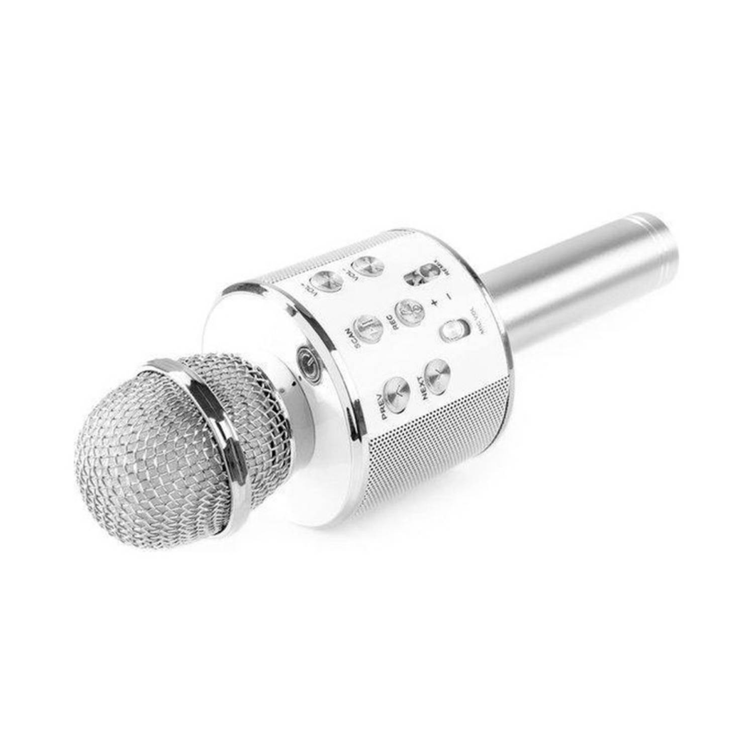 iBello Draadloze Karaoke microfoon zilver - Bluetooth - Geschikt voor Android & iOS