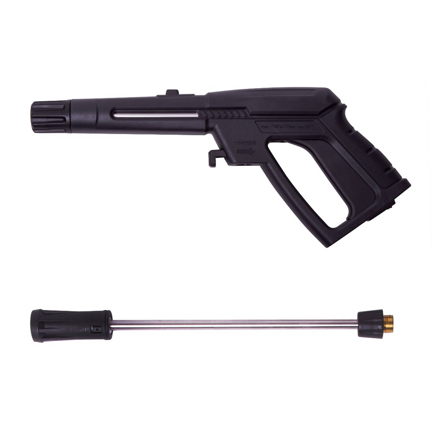 VONROC Spuitpistool en regelbare spuitmond voor hogedrukreiniger – Max. 200 bar - Voor V22 & V25 hogedrukreinigers