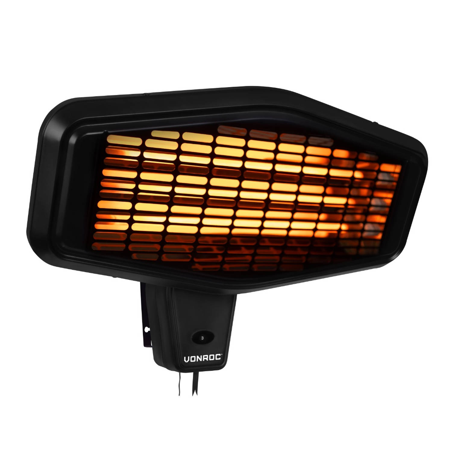 VONROC Heater Amiata 2200W - Quartz element - 3 warmteniveaus - Voor muur montage