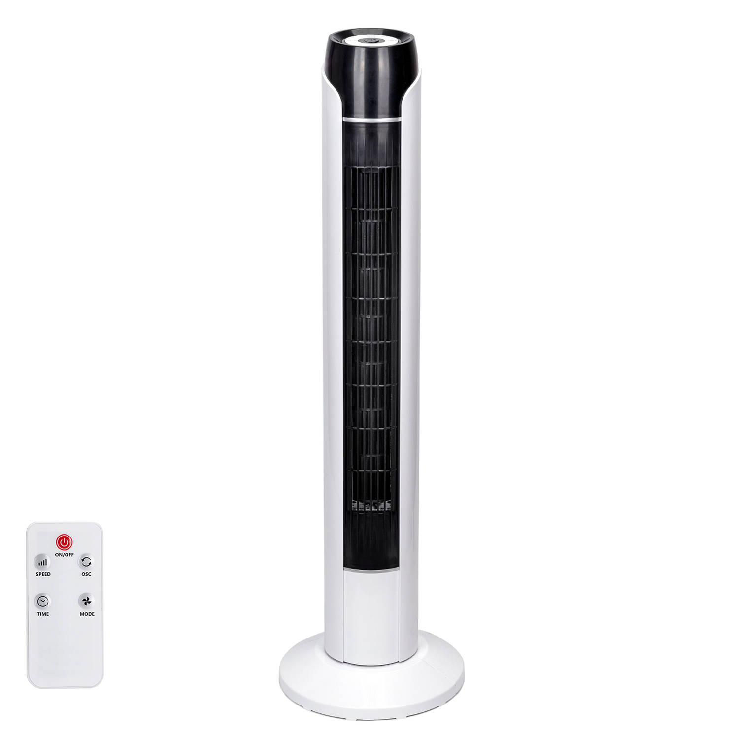 Aigostar Torenventilator - Afstandsbediening en timer - Oscillerende kolomventilator met LED- Wit