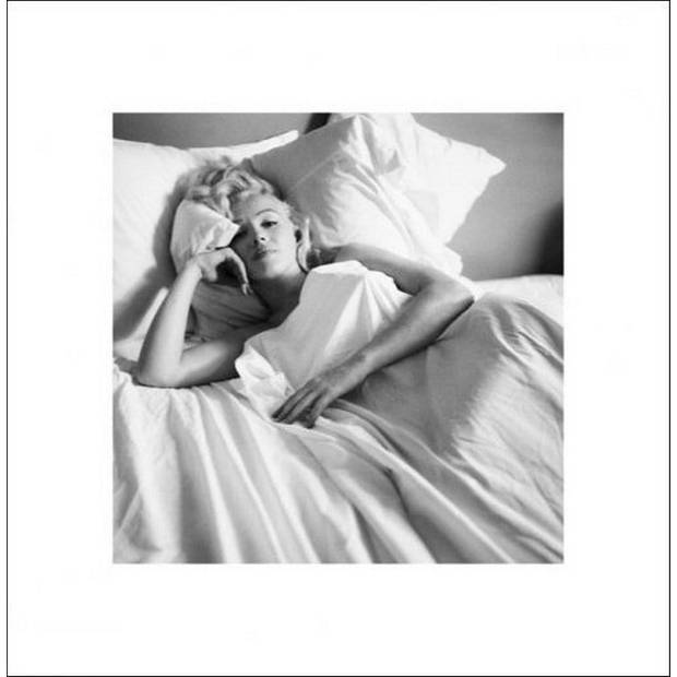 Kunstdruk Marilyn Monroe Bed 40x40cm