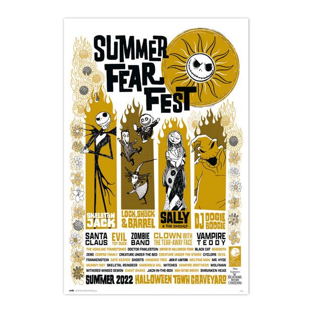 Poster Disney Nightmare Before Christmas Summer Fear Fest 61x91,5cm