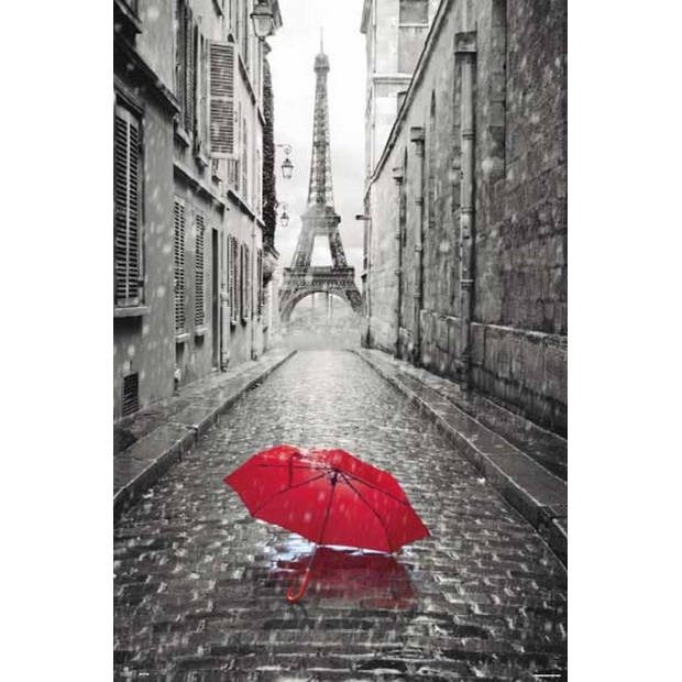 Poster Paris Umbrella Red 61x91,5cm