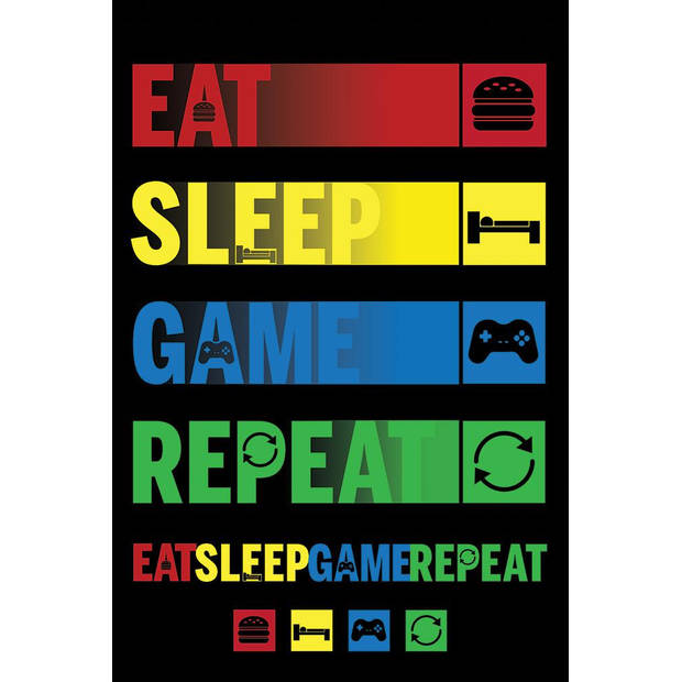 Poster Eat Sleep Game Repeat 61x91,5cm