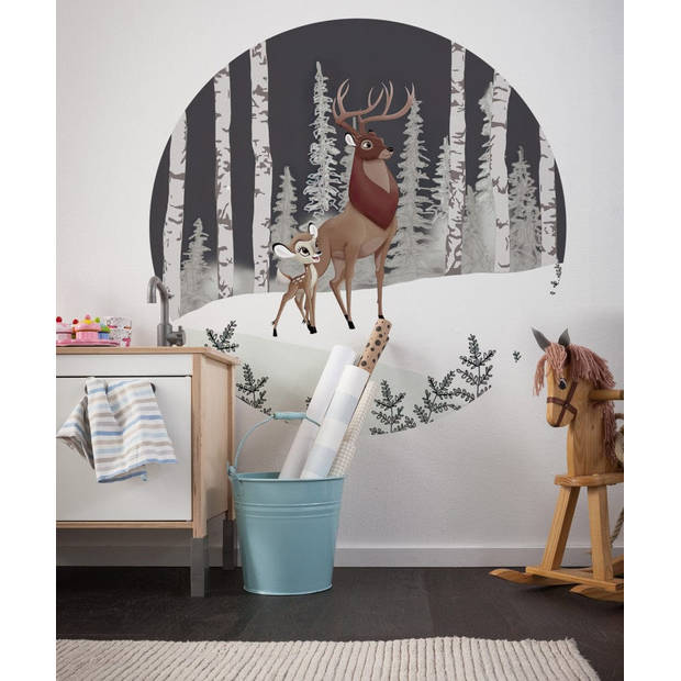 Fotobehang - Bambi Great Prince 125x125cm - Rond - Vliesbehang - Zelfklevend