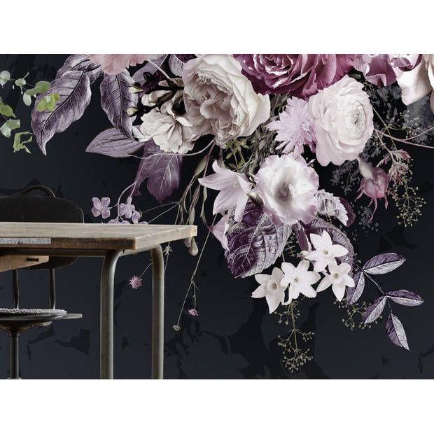 Fotobehang - Bouquet Noir 200x250cm - Vliesbehang