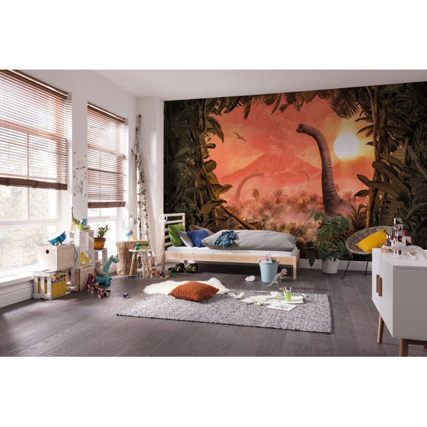 Fotobehang - Brachiosaurus Panorama 500x280cm - Vliesbehang