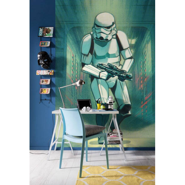 Fotobehang - Mandalorian Stormtrooper Print 200x280cm - Vliesbehang
