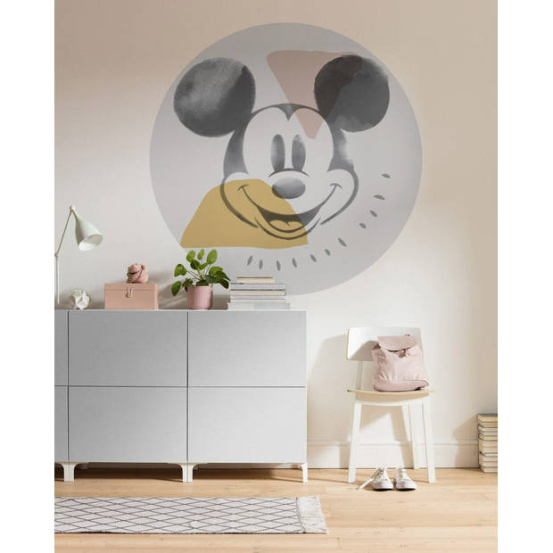 Fotobehang - Mickey Abstract 125x125cm - Rond - Vliesbehang - Zelfklevend