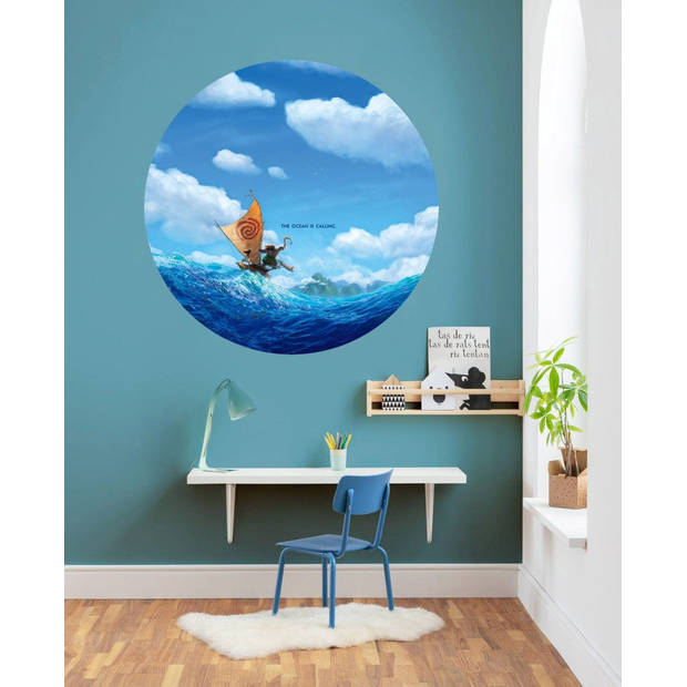 Fotobehang - Moana Ocean is Calling 125x125cm - Rond - Vliesbehang - Zelfklevend