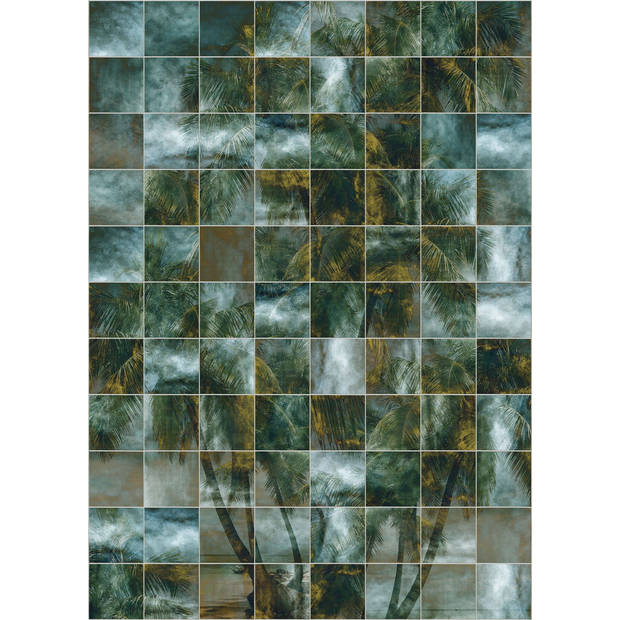 Fotobehang - Palm Puzzle 200x280cm - Vliesbehang