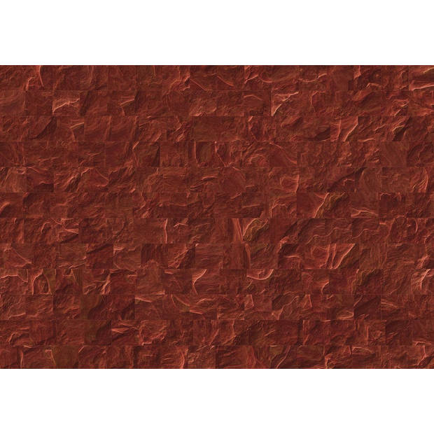 Fotobehang - Red Slate Tiles 400x280cm - Vliesbehang
