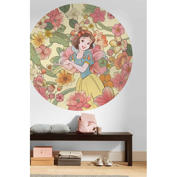 Fotobehang - Snow White Endless Summer 125x125cm - Rond - Vliesbehang - Zelfklevend