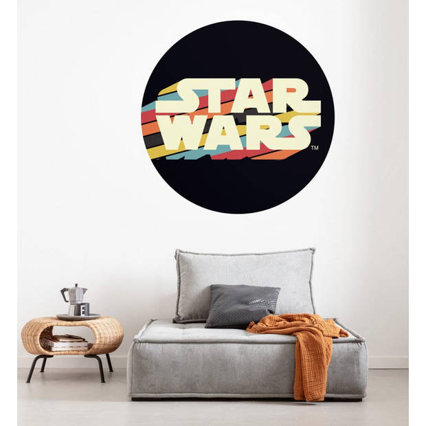 Fotobehang - Star Wars Typeface 125x125cm - Rond - Vliesbehang - Zelfklevend