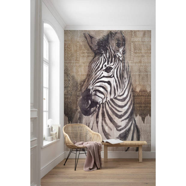 Fotobehang - Zebra 200x250cm - Vliesbehang