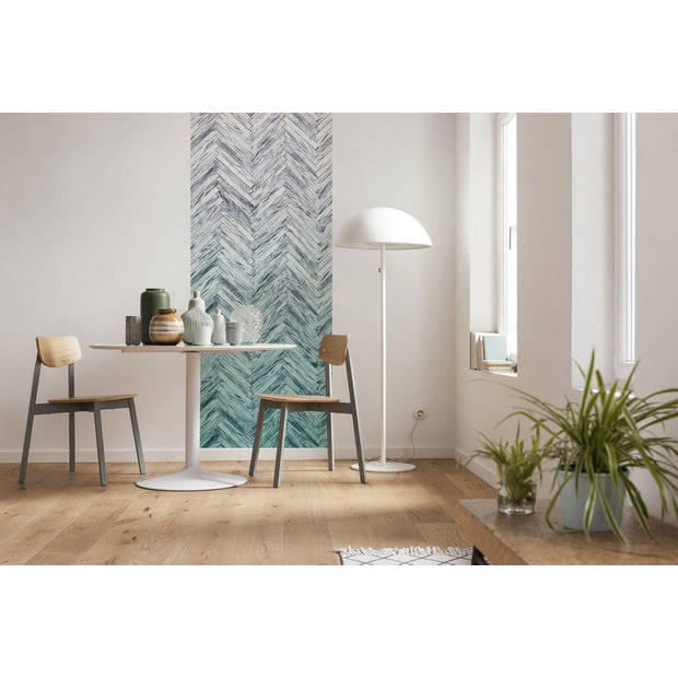 Fotobehang - Herringbone Mint 100x250cm - Vliesbehang