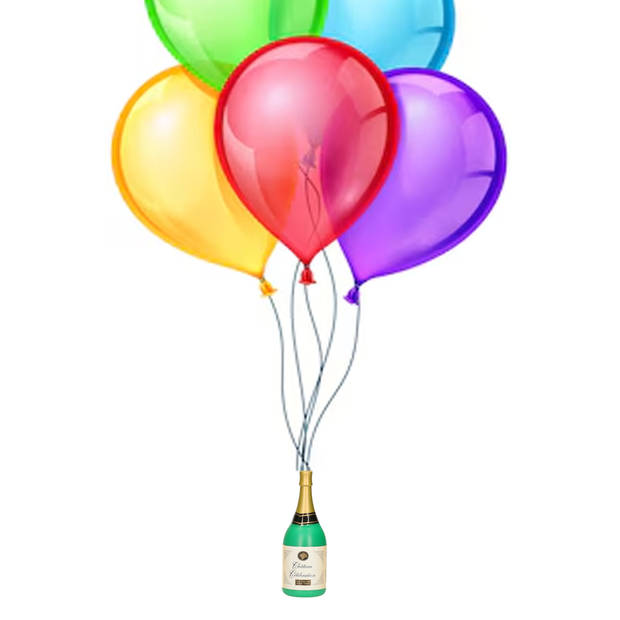 6x Ballongewichten champagne flesje - Ballongewichtjes