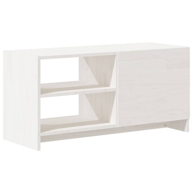 vidaXL Tv-meubel 80x31x39 cm massief grenenhout wit